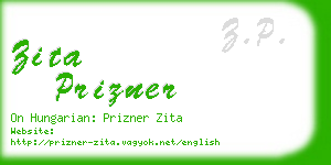 zita prizner business card